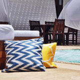 Colorful Silk Ikat Cushion Zigzag Blue