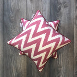 Contemporary Silk Ikat Zigzag Cushion