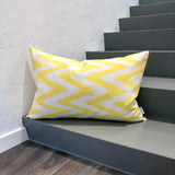 Good Looking Silk Ikat Pillow Zigzag Yellow
