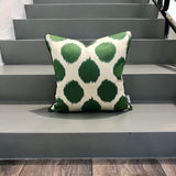 Green Dots Silk Ikat Cushion