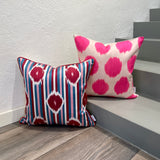 Different Pattern Silk Ikat Cushion with Dots