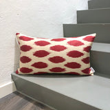 Red Dots Silk Ikat Cushion