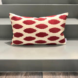 Beautiful Red Dots Silk Ikat Cushion