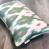 Good Looking Spring Green Silk Ikat Pillow