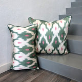 Beautiful Silk Ikat Cushion Spring Green