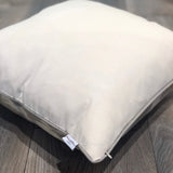 Silk Ikat Cushion Spring Silver with Hidden Zipper