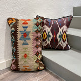 Hand embroidered Silk Ikat Cushion Tribal