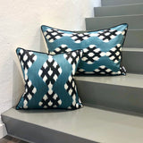 Silk Ikat Cushion Blueberry