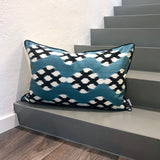 Eye Catchy Silk Ikat Pillow Blueberry