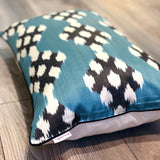 Contemporary Silk Ikat Pillow Blueberry