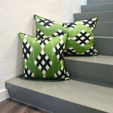 Beautiful Silk Ikat Pillow Greenberry