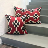 Decorative Silk Ikat Cushion Redberry