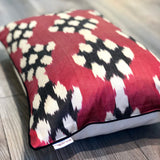 Amazing Silk Ikat Pillow Redberry
