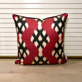 Branded Silk Ikat Cushion Redberry