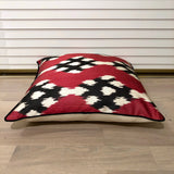 Velvet and Silk Ikat Cushion Redberry