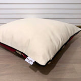 Linen backside of Silk Ikat Cushion Redberry