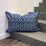 Newbie Blue Silk Ikat Pillow