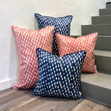 Newbie Pink and Blue Color Silk Ikat Pillows 