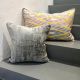 Velvet and Silk Ikat Pillow Vertigo