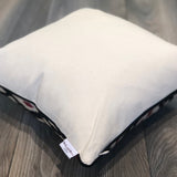 Linen backside of Silk Ikat Cushion XOX