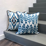 Amazing Silk Ikat Cushion Blue Diamond