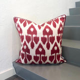 Velvet & Silk Ikat Cushion Cherry