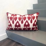 Contemporary Silk Ikat Pillow Cherry