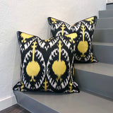 Fancy Silk Ikat Cushions Moonshine