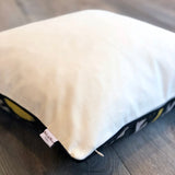 Linen backside of Silk Ikat Cushion Moonshine