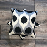 Branded Birds Eye Silk Ikat Cushion