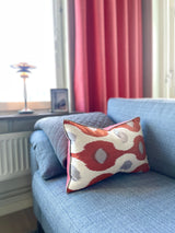 Fancy Silk Ikat Pillow Birds