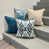 Multicolor Silk Ikat Cushion Feathers