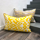Silk Ikat Pillow Sunshine made with Handloomed Fabric