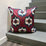 Unique Silk Ikat Cushion Pomegranate