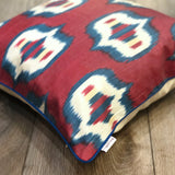Silk Ikat Cushion Pomegranate with Piping