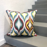 Hand-embriodered Silk Ikat Cushion Prism