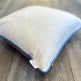 Linen backside of Silk Ikat Cushion Fluffy Clouds with Zipper