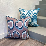 Geometric patterned Silk Ikat Cushion Fluffy Clouds