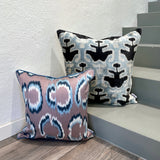 Contemporary Silk Ikat Cushion Fluffy Clouds