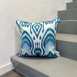 Designer Silk Ikat Cushion Raindrops