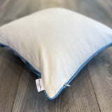 Linen backside of Silk Ikat Cushion Raindrops