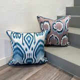 Colorful Silk Ikat Cushion Raindrops