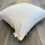 Linen backside of Silk Ikat Cushion Happy Flow