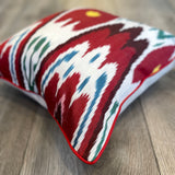 Silk Ikat Cushion Angel Wings with beautiful piping