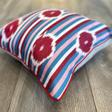 Ogee pattern Silk Ikat Cushion Love