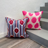 Multicolor Silk Ikat Cushion Love