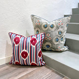 Geometric patterned Silk Ikat Cushion Love