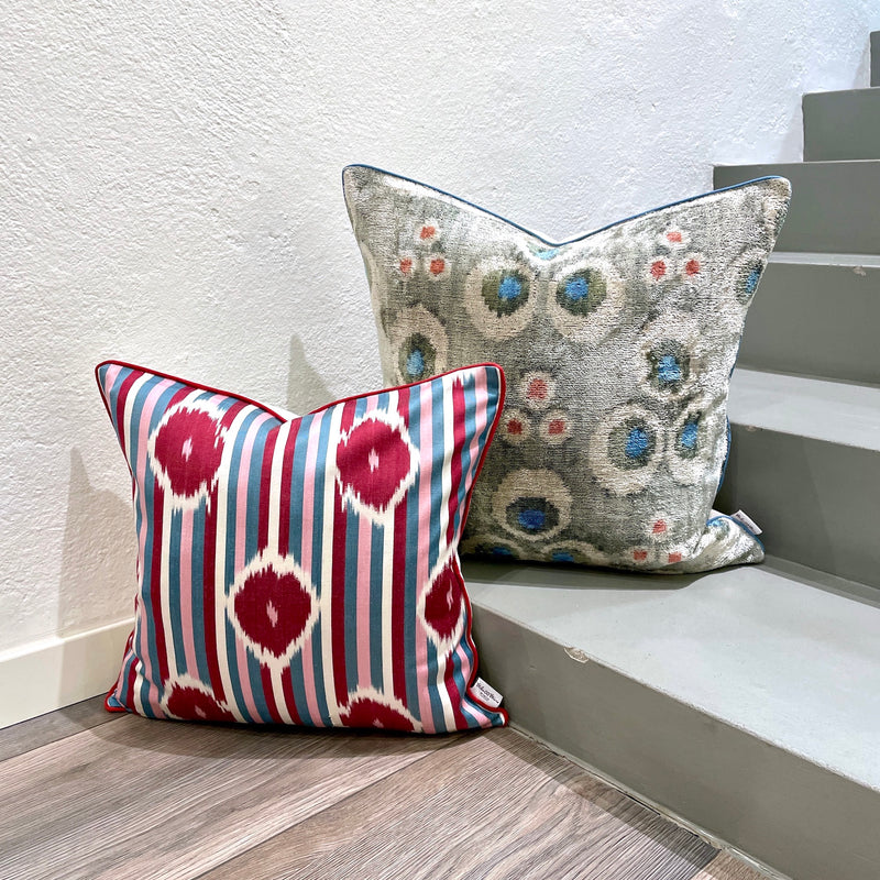 Geometric patterned Silk Ikat Cushion Love 