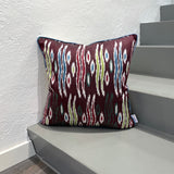 Attractive Silk Ikat Cushion Rich Soil