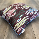 Decorative Silk Ikat Cushion Rich Soil